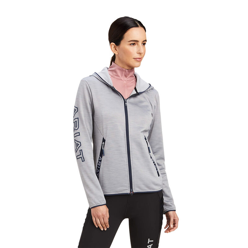 Sudadera Con Capucha Ariat Byron Full Zip Gris Mujer - Chile 107-QTLDPR